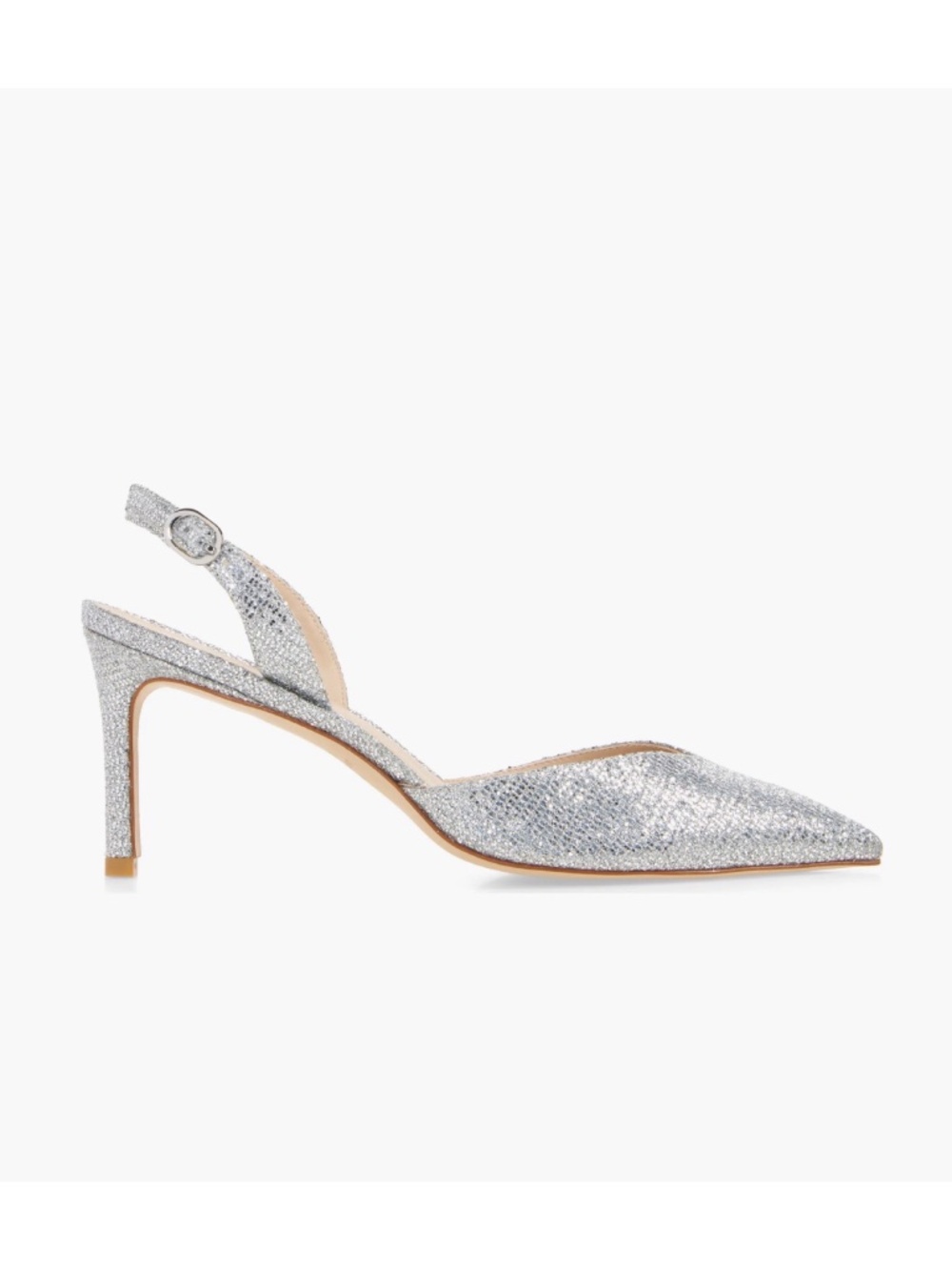 New Stuart Weitzman Julia 75 Slingback Pump Silver Sz 8